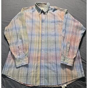 Orvis Men's LS Dress Shirt Large Plaid Cotton